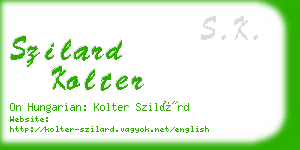 szilard kolter business card